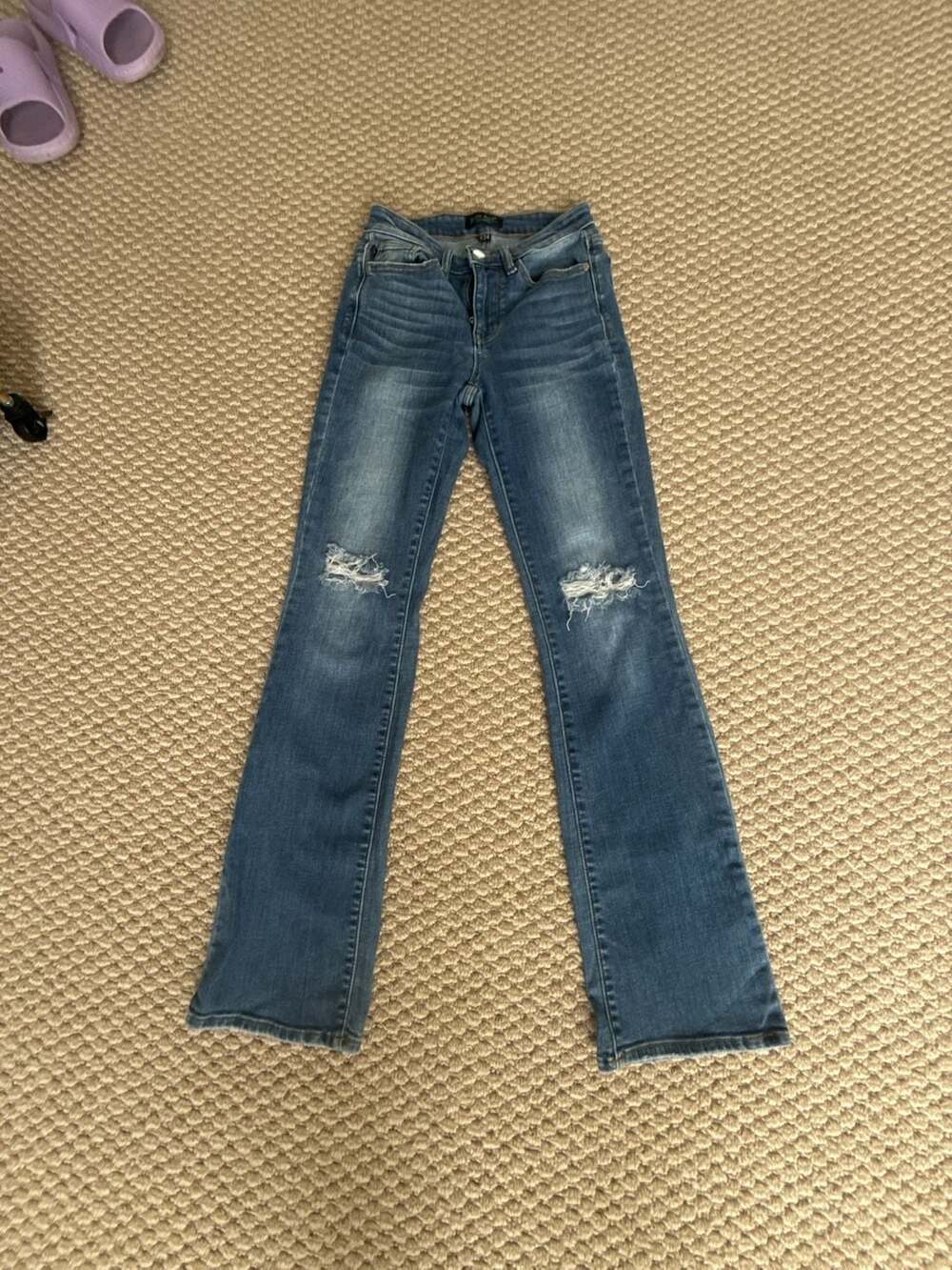 Judy Blue Women's Distressed Knee Boot Cut Jeans Size 024